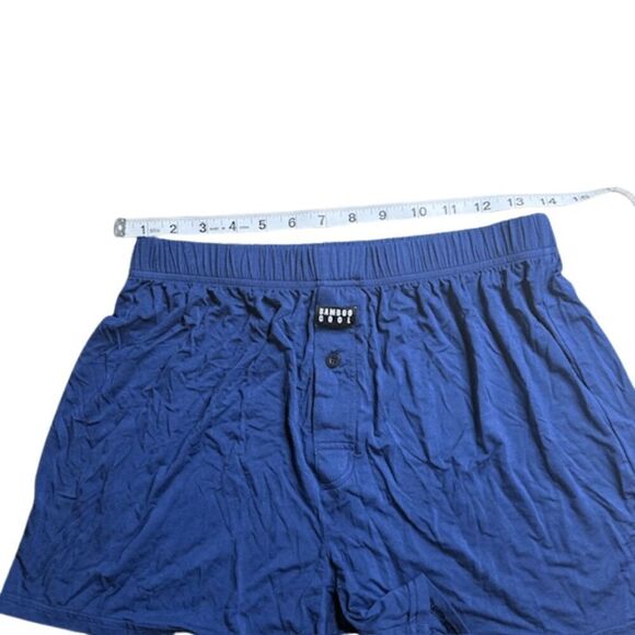 Bamboo Cool Men's Relaxed Boxer Brief Shorts Blue Size Small - Picture 4 of 6